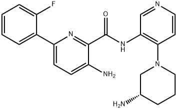 (S)-3-amino-N-(4-(3-aminopiperidin-1-yl)pyridin-3-yl)-6-(2-fluorophenyl)picolinamide 结构式