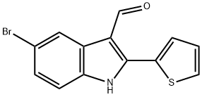 5-bromo-2-(thiophen-2-yl)-1H-indole-3-carbaldehyde 结构式