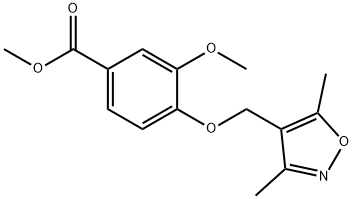 4-(3,5-Dimethyl-isoxazol-4-ylmethoxy)-3-methoxy-benzoic acid methyl ester 结构式