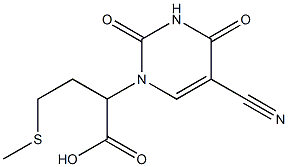 2-(5-Cyano-2,4-dioxo-3,4-dihydro-2H-pyrimidin-1-yl)-4-methylsulfanyl-butyric acid 结构式