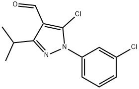 5-chloro-1-(3-chlorophenyl)-3-(propan-2-yl)-1H-pyrazole-4-carbaldehyde 结构式