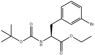 (S)-3-(3-溴苯基)-2-((叔丁氧基羰基)氨基)丙酸乙酯 结构式