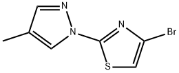 4-bromo-2-(4-methylpyrazol-1-yl)-1,3-thiazole 结构式