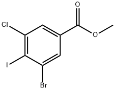 3-溴-5-氯-4-碘苯甲酸甲酯 结构式