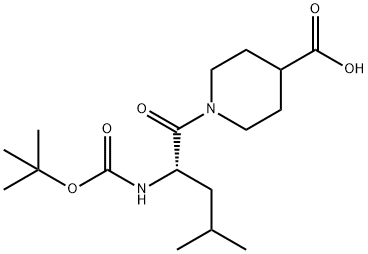 1-[(2S)-2-(tert-butoxycarbonylamino)-4-methyl-pentanoyl]piperidine-4-carboxylic acid 结构式
