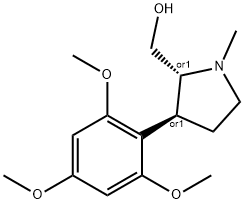 CIS-((2S,3R)-1-甲基-3-(2,4,6-三甲氧苯基)吡咯烷-2-基)甲醇 结构式