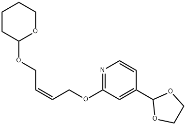 (Z)-4-(1,3-二噁戊环-2-基)-2-((4-((四氢-2H-吡喃-2-基)氧代)丁-2-烯-1-基)氧代)吡啶 结构式