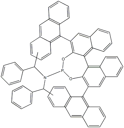 (11BR)-2,6-二-9-蒽基-N,N-双[(1R)-1-苯乙基]二萘并[2,1-D:1',2'-F][1,3,2]二氧杂膦-4-胺 结构式