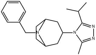 8-benzyl-3-(3-methyl-5-propan-2-yl-1,2,4-triazol-4-yl)-8-azabicyclo[3.2.1]octane 结构式