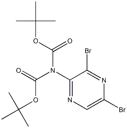 N,N-DI-BOC-2-AMINO-3,5-DIBROMOPYRAZINE 结构式