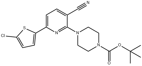 tert-butyl 4-[6-(5-chlorothiophen-2-yl)-3-cyanopyridin-2-yl]piperazine-1-carboxylate 结构式