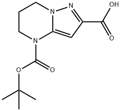 4-(叔丁氧羰基)-4,5,6,7-四氢吡唑并[1,5-A]嘧啶-2-羧酸 结构式