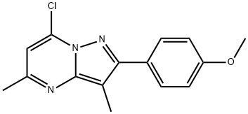 7-Chloro-2-(4-methoxy-phenyl)-3,5-dimethyl-pyrazolo[1,5-a]pyrimidine 结构式