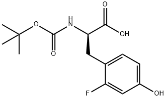 (R)-2-((叔丁氧羰基)氨基)-3-(2-氟-4-羟基苯基)丙酸 结构式