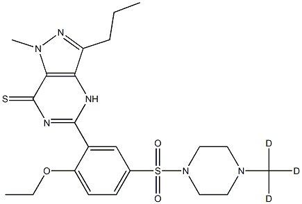 5-[2-ethoxy-5-[4-(trideuteriomethyl)piperazin-1-yl]sulfonylphenyl]-1-methyl-3-propyl-4H-pyrazolo[4,3-d]pyrimidine-7-thione 结构式