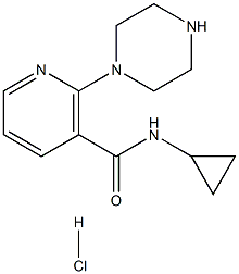 N-环丙基-2-(哌嗪-1-基)烟酰胺盐酸盐 结构式