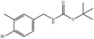 4-溴-3-甲基苄基氨基甲酸叔丁酯 结构式