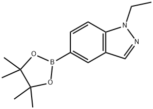 1-乙基-5-(4,4,5,5-四甲基-1,3,2-二氧硼杂环戊烷-2-基)-1H-吲唑 结构式