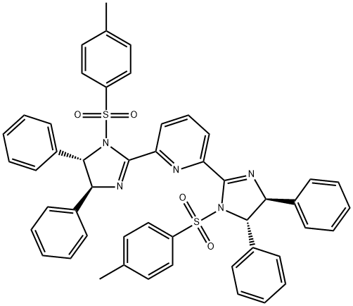 2,6-双[(4S,5S)-4,5-二氢-1-[(4-甲基苯基)磺酰基]-4,5-二苯基-1H-咪唑-2-基]吡啶 结构式