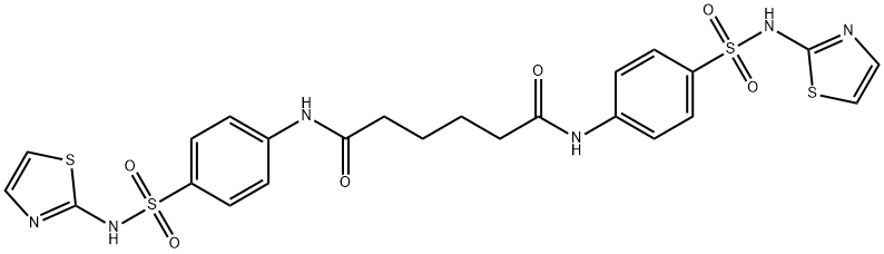 N,N'-bis{4-[(1,3-thiazol-2-ylamino)sulfonyl]phenyl}hexanediamide 结构式