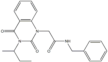 N-benzyl-2-(3-butan-2-yl-2,4-dioxoquinazolin-1-yl)acetamide 结构式