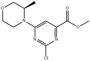 (R)-methyl 2-chloro-6-(3-methylmorpholino)pyrimidine-4-carboxylate 结构式