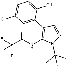 N-(1-(tert-butyl)-4-(5-chloro-2-hydroxyphenyl)-1H-pyrazol-5-yl)-2,2,2-trifluoroacetamide 结构式