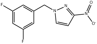 1-[(3,5-difluorophenyl)methyl]-3-nitro-1H-pyrazole 结构式