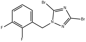 3,5-dibromo-1-[(2,3-difluorophenyl)methyl]-1H-1,2,4-triazole 结构式