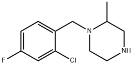 1-[(2-chloro-4-fluorophenyl)methyl]-2-methylpiperazine 结构式