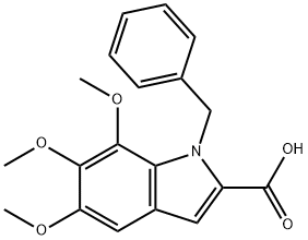 1-benzyl-5,6,7-trimethoxy-1H-indole-2-carboxylic acid 结构式