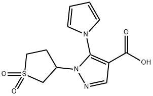 1-(1,1-二氧化四氢噻吩-3-基)-5-(1H-吡咯-1-基)-1H-吡唑-4-羧酸 结构式