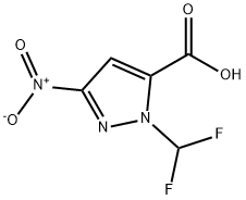 1-(二氟甲基)-3-硝基-1H-吡唑-5-羧酸 结构式