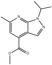 methyl 1-isopropyl-6-methyl-1H-pyrazolo[3,4-b]pyridine-4-carboxylate 结构式