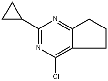 4-Chloro-2-cyclopropyl-6,7-dihydro-5H-cyclopentapyrimidine 结构式