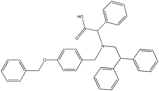 2-({[4-(benzyloxy)phenyl]methyl}(2,2-diphenylethyl)amino)-2-phenylacetic acid 结构式