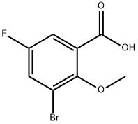 3-溴-5-氟-2-甲氧基苯甲酸 结构式