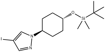 1H-PYRAZOLE, 1-[TRANS-4-[[(1,1-DIMETHYLETHYL)DIMETHYLSILYL]OXY]CYCLOHEXYL]-4-IODO- 结构式