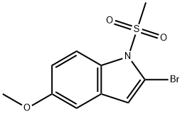 2-溴-5-甲氧基- 1-甲磺酰基-1H-吲哚 结构式
