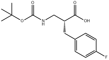 (R)-3-((叔丁氧基羰基)氨基)-2-(4-氟苄基)丙酸 结构式