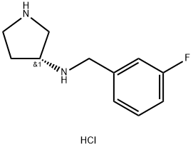 (R)-N-(3-FLUOROBENZYL)PYRROLIDIN-3-AMINE HYDROCHLORIDE 结构式