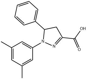 1-(3,5-dimethylphenyl)-5-phenyl-4,5-dihydro-1H-pyrazole-3-carboxylic acid 结构式