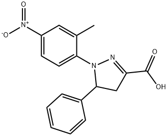 1-(2-methyl-4-nitrophenyl)-5-phenyl-4,5-dihydro-1H-pyrazole-3-carboxylic acid 结构式