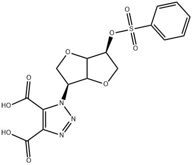 1-[(3S,6S)-6-[(benzenesulfonyl)oxy]-hexahydrofuro[3,2-b]furan-3-yl]-1H-1,2,3-triazole-4,5-dicarboxylic acid 结构式