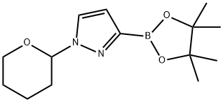 1-(TETRAHYDRO-2H-PYRAN-2-YL)-3-(4,4,5,5-TETRAMETHYL-1,3,2-DIOXABOROLAN-2-YL)-1H-PYRAZOLE 结构式