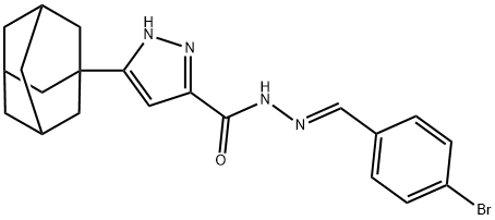 3-((1S,3s)-adamantan-1-yl)-N-((E)-4-bromobenzylidene)-1H-pyrazole-5-carbohydrazide 结构式