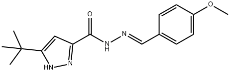 (E)-3-(tert-butyl)-N-(4-methoxybenzylidene)-1H-pyrazole-5-carbohydrazide 结构式