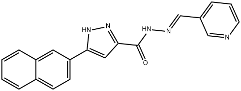 (E)-3-(naphthalen-2-yl)-N-(pyridin-3-ylmethylene)-1H-pyrazole-5-carbohydrazide 结构式