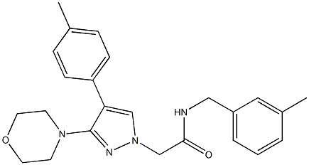 N-[(3-methylphenyl)methyl]-2-[4-(4-methylphenyl)-3-morpholin-4-ylpyrazol-1-yl]acetamide 结构式