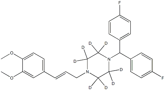 1-[bis(4-fluorophenyl)methyl]-2,2,3,3,5,5,6,6-octadeuterio-4-[3-(3,4-dimethoxyphenyl)prop-2-enyl]piperazine 结构式